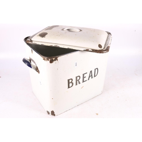 24 - Large vintage enamel bread bin, 25cm high.