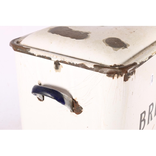 24 - Large vintage enamel bread bin, 25cm high.