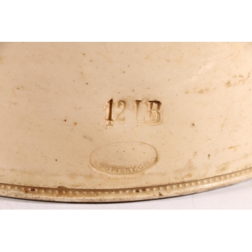 3 - Lipton stoneware storage crock, a twin-handled salt glazed storage crock, and three others.  (5)
