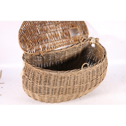 34 - Large wicker fishing creel.