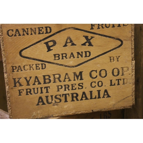 39 - Vintage wooden crates to include Pax Brands, Archie, etc.