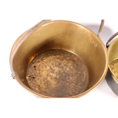 8 - Two vintage brass jelly pans, largest 38cm diameter.  (2)