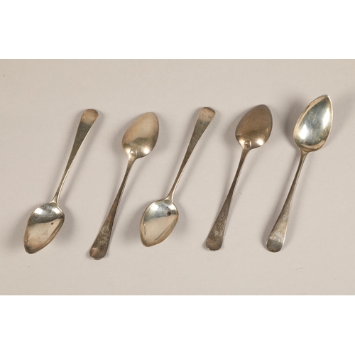 171 - Five George III silver teaspoons, London 1805