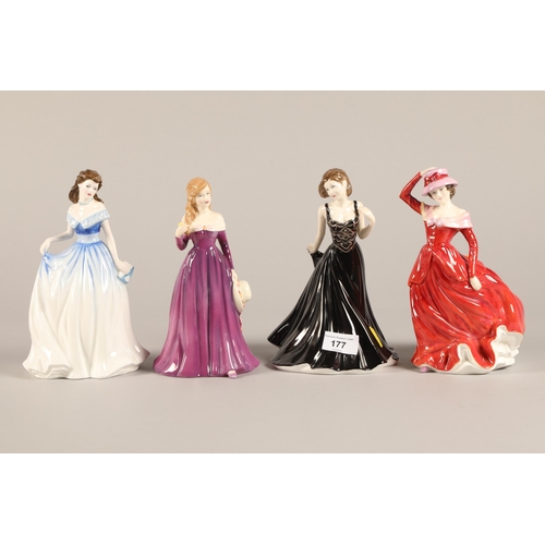 177 - Four Royal Doulton figures, Amelia HN 4327, Mary HN4114, Melissa HN 3885, Charlotte HN 4092 (4)