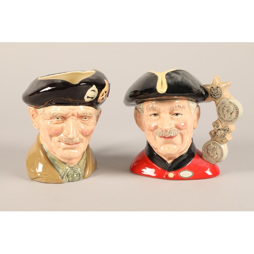 181 - Two Royal Doulton character jug, Monty D6202, Chelsea Pensioner D6817, tallest 17 cm high (2)