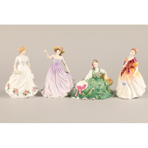 183 - Four Royal Doulton figures, Fiona HN 3748, Louise HN 3888, Elyse HN 2474, Beth HN 4156 (4)