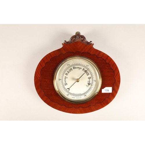 198 - Mahogany cased barometer made in England