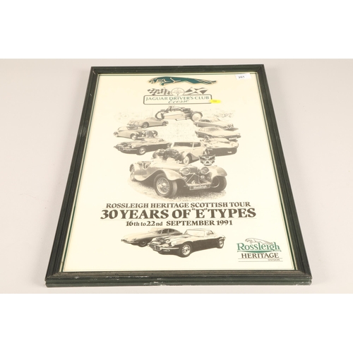 201 - Framed poster print Jaguar Driver's Club Ecosse Rossleigh Heritage Scottish Tour 1991