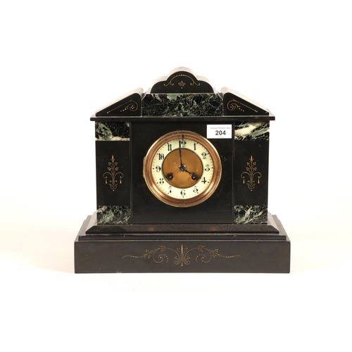 204 - Victorian slate mantle clock