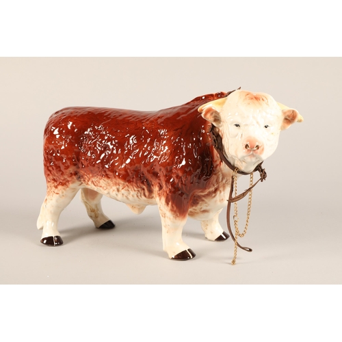 215 - Melba Ware porcelain bull with nose ring and bridle