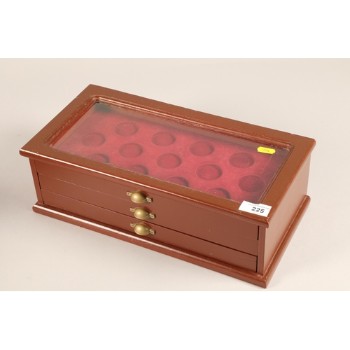 225 - Three drawer coin collector cabinet and sewing box (2)