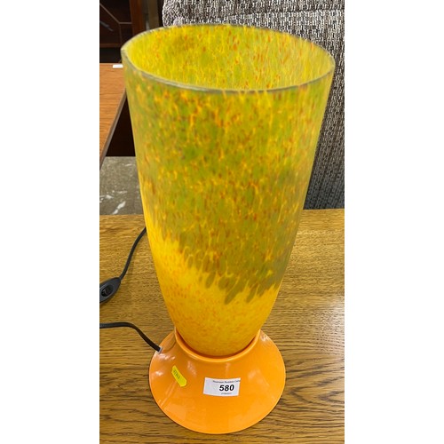 580 - Orange glass table lamp