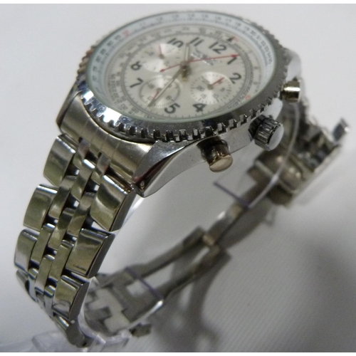 Jaragar Automatic A034 chronograph water resistant gents wristwatch stainless case with rotating b