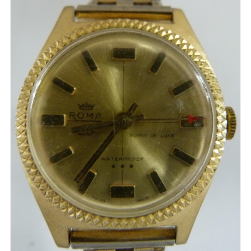 Roma: Super De Luxe 23 jewels waterproof manual wind gents wristwatch ...