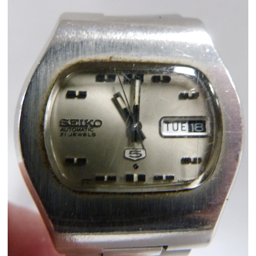 Seiko 5 Automatic 6119 5431 gents 21 jewels wristwatch shaped