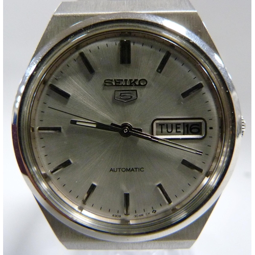 Seiko 5 Automatic 6309 8930 gents wristwatch stainless case with