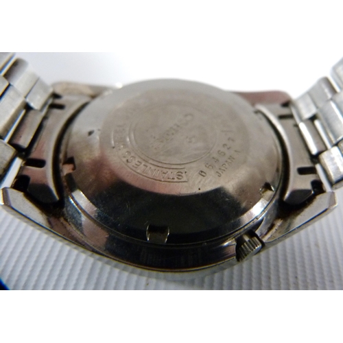 Seiko: 5 Automatic 6119-8080 R 21 jewels gents wristwatch, stainless ...