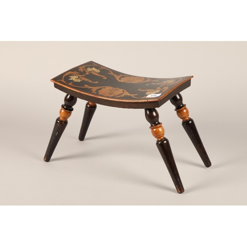 518 - Stool with inked decoration on top