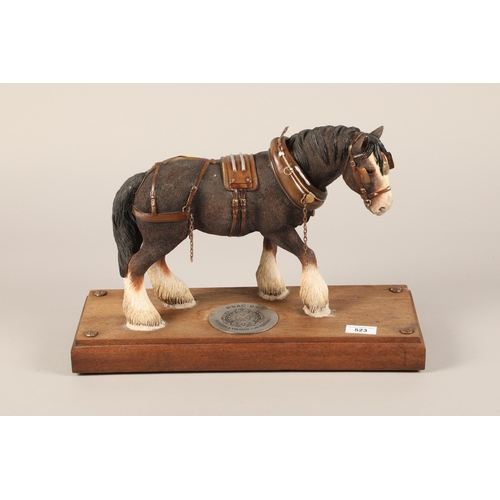 523 - Shire horse on wooden plinth