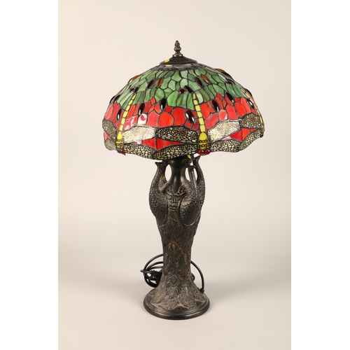 547 - Table lamp with Tiffany style glass shade