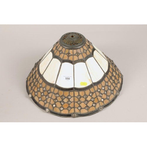 550 - Modern table lamp with tiffany style glass shade