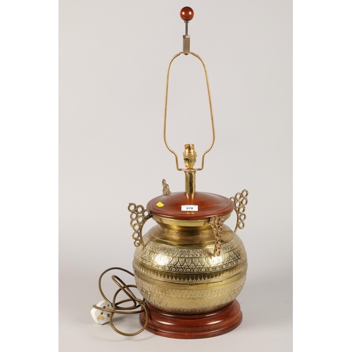 578 - Brass table lamp base