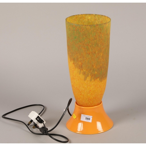 580 - Orange glass table lamp