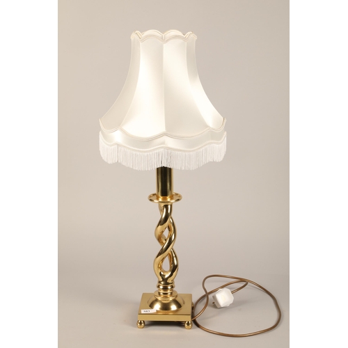 581 - Brass table lamp & shade