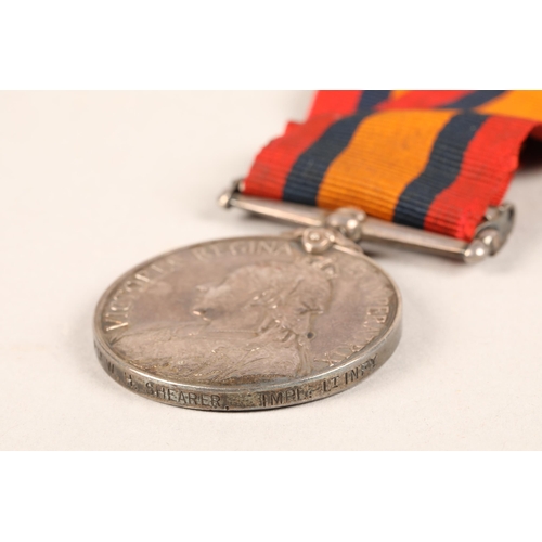 128 - Boer War South Africa Queen's medal with bar 'Relief of Ladysmith' awarded to '451 Pte. W. H. Sheare... 