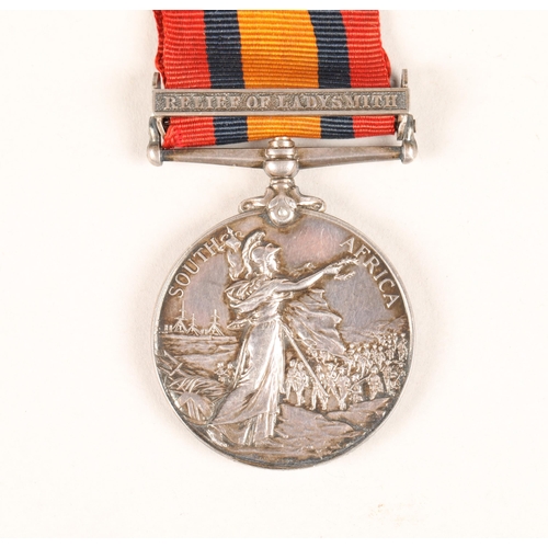 128 - Boer War South Africa Queen's medal with bar 'Relief of Ladysmith' awarded to '451 Pte. W. H. Sheare... 