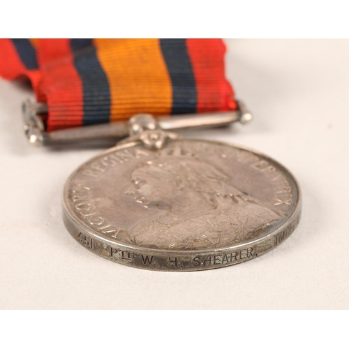 128 - Boer War South Africa Queen's medal with bar 'Relief of Ladysmith' awarded to '451 Pte. W. H. Sheare... 