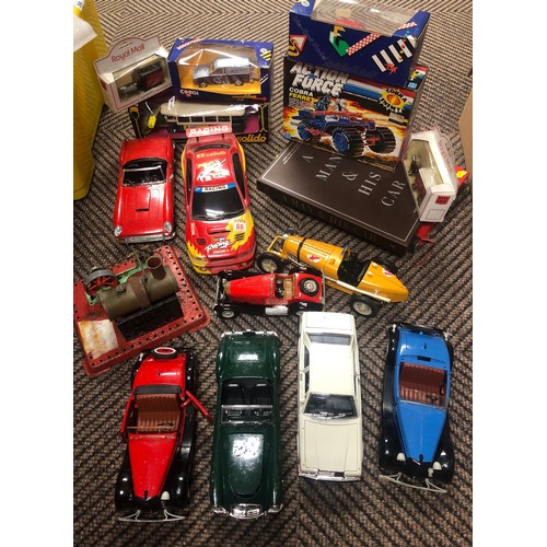 327 - Various vintage cars including Days gone by in boxes, Mamod engine, Tonka, Action force etc