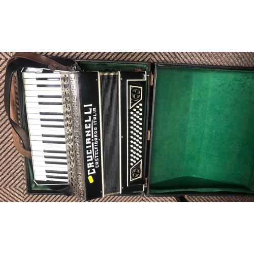 340 - Vintage Crucianelli Accordian, with metal fretwork and white inlay Crucianelli Castelfidardo Italia ... 