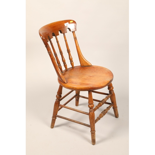 554 - Pair yew spindle back kitchen chairs