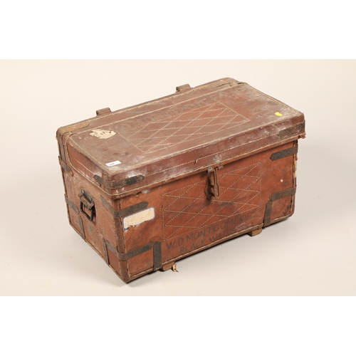 586 - Vintage leather trunk