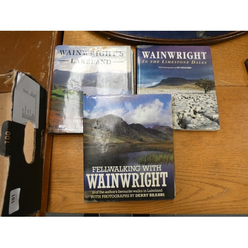 101 - Small box of Wainwrights books.