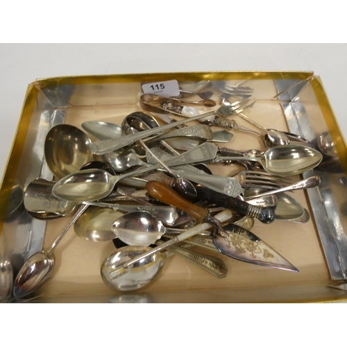 115 - Small box of epns cutlery.