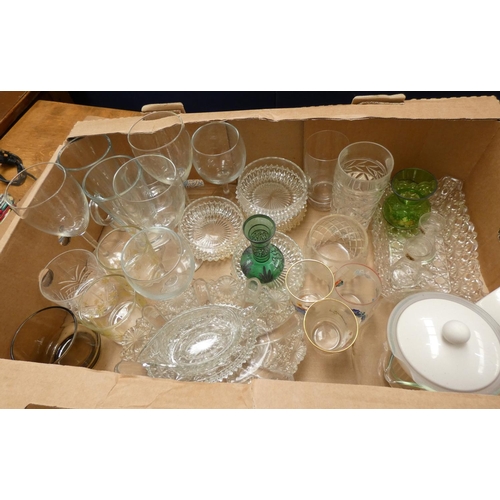 124 - Large box of vintge glassware.