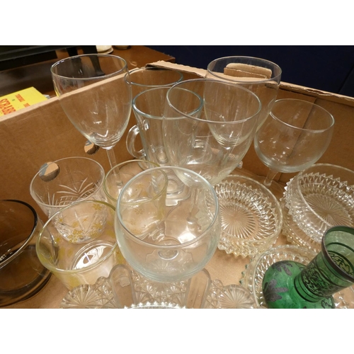 124 - Large box of vintge glassware.