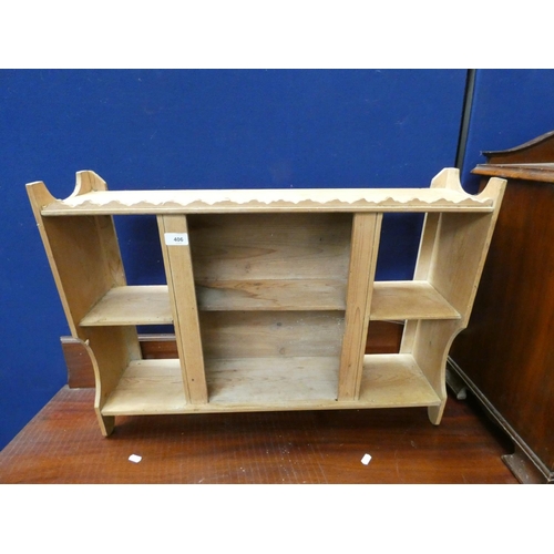 406 - Small set of vintage pine shelves.