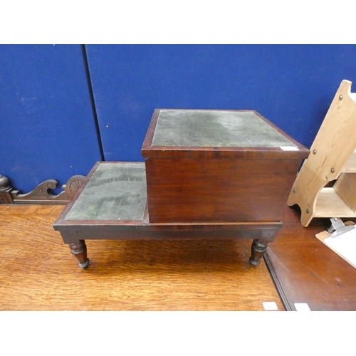 409 - 19th century leather top mahogany commode.