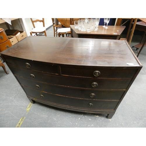 411 - 19th century ow fronted chest of drawers.