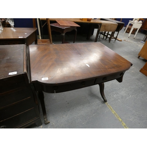 412 - Two drawer mahogany sofa table.