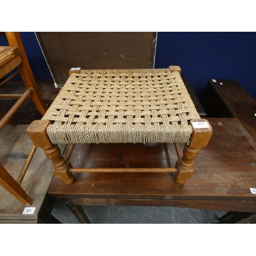 431 - Vintage country style rattan foot stool.