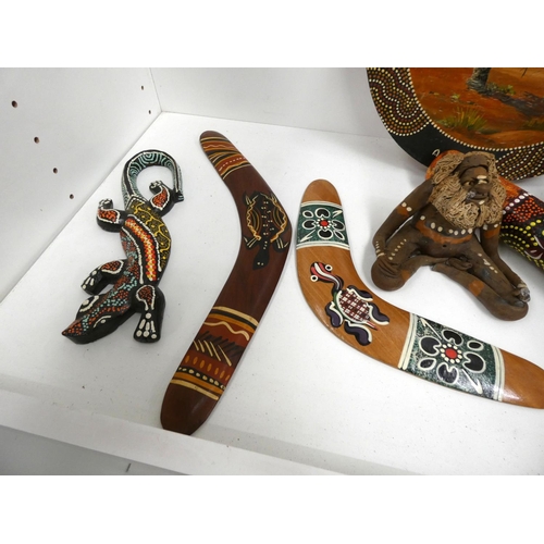 45 - Various modern Aboriginal items to include Bamberger’s, wall plaque, figure etc.