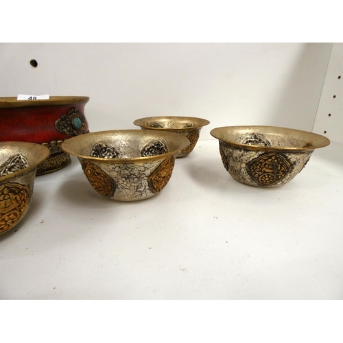 48 - Various Buddhist temple bowls etc.