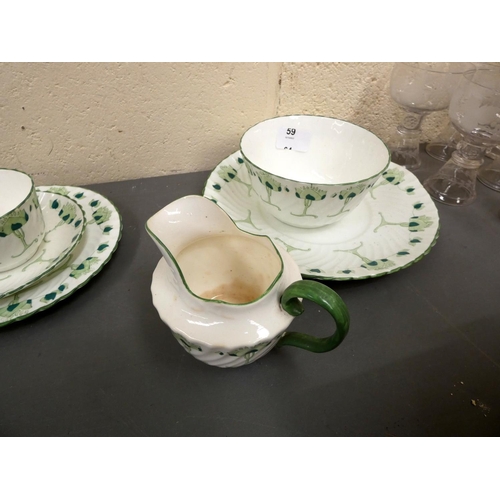 59 - Art Nouveau style Opal art tea set.