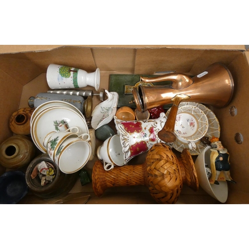 67 - Large box of various household to include studio pottery, tea ware, etc.