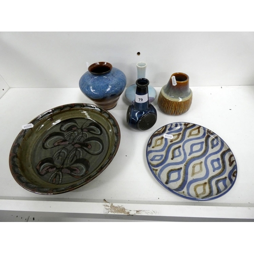 79 - Various studio pottery to include Soholm Denmark etc.