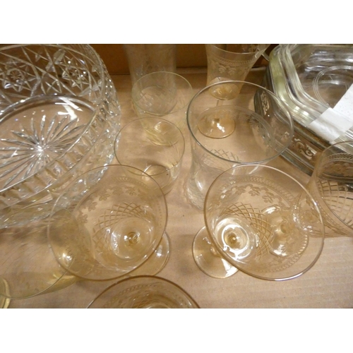 83 - Box of vintage glassware.